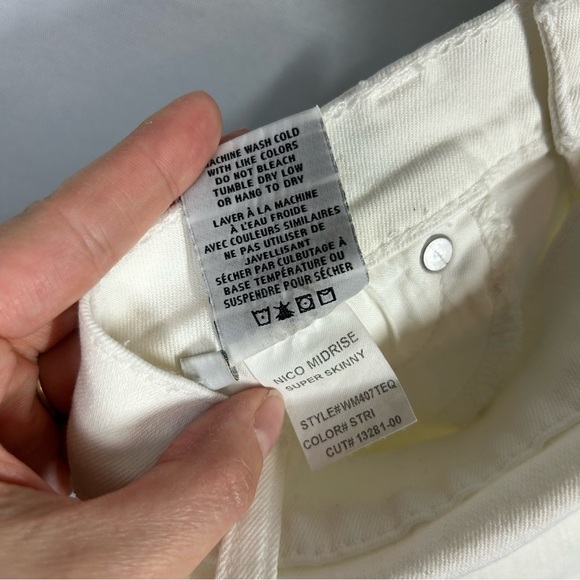 NWT Hudson | Midrise Nico Distressed Super Skinny White Jeans Women’s Size 29 - Picture 13 of 17